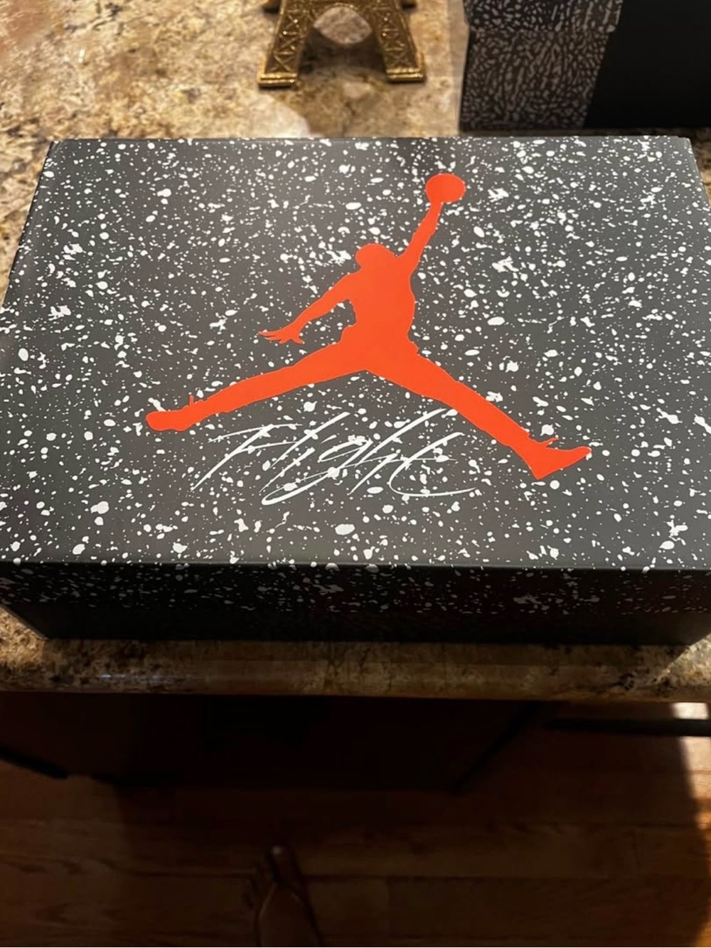 Jordan Black Box with Red Jumpman and White Speckle